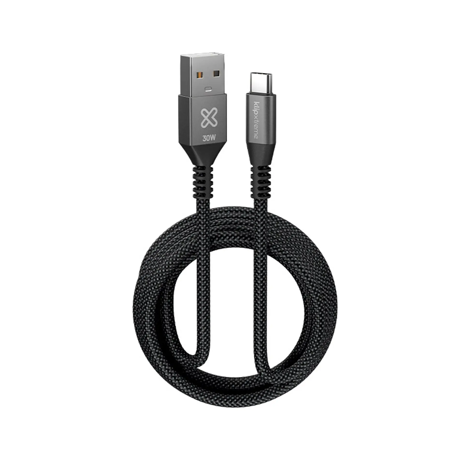 Cable USB-A a USB-C Klip Xtreme PowerGo 050 KAC-050-10FT 30 W 3 m negro por mayor 1