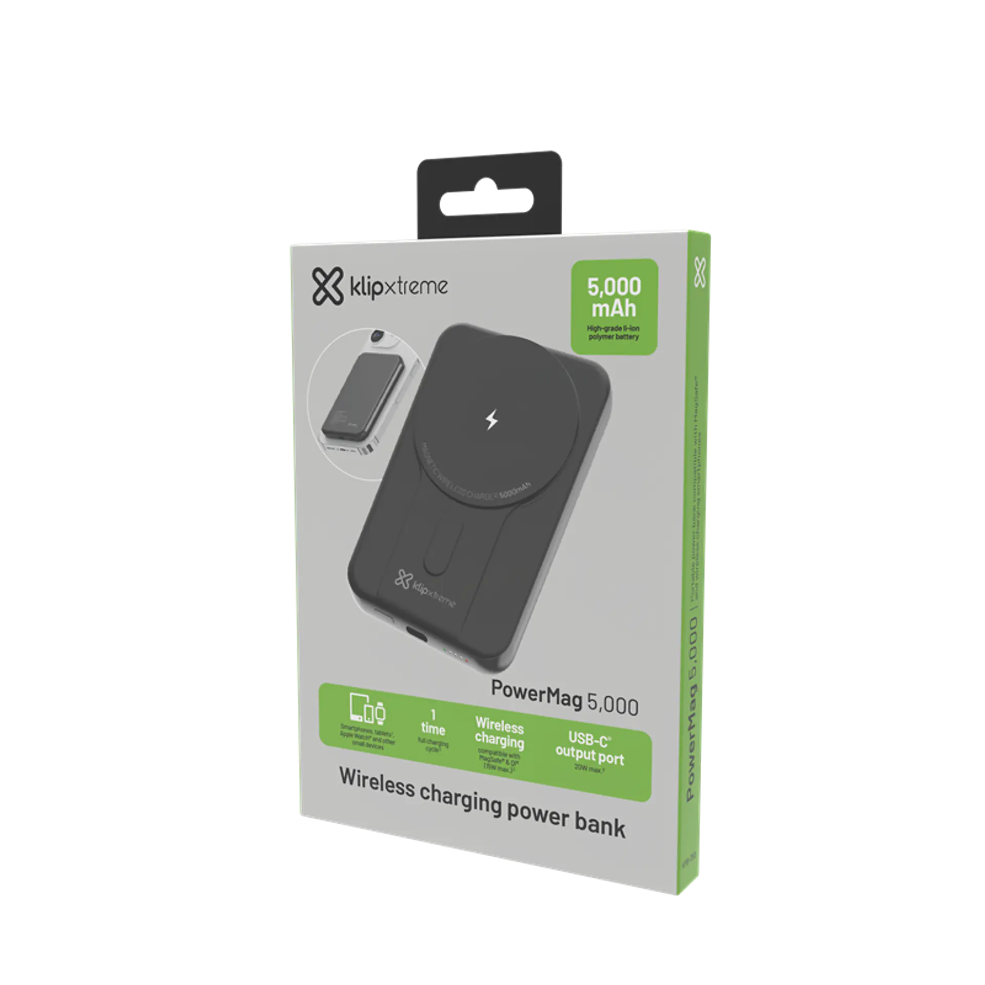 Power bank magnético Klip Xtreme PowerMag 5000 KPB-350 5000 mAh 20 W negro por mayor 2