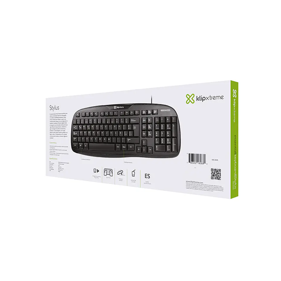 Teclado USB Klip Xtreme Stylus KKS-050S en español negro por mayor 3