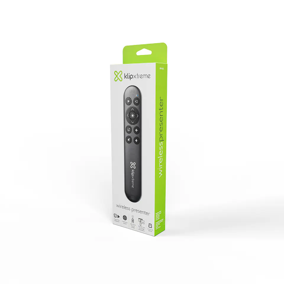 Presentador inalámbrico Klip Xtreme KPP-003 con puntero láser y receptor USB - Negro por mayor 4