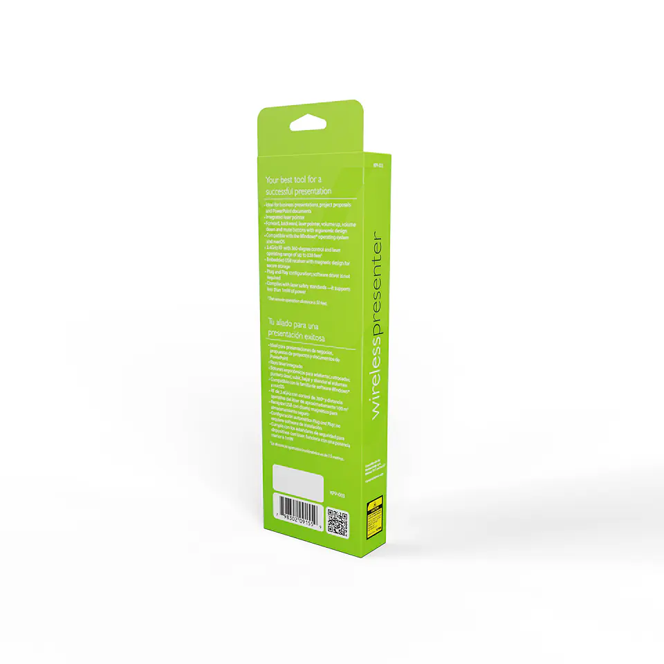 Presentador inalámbrico Klip Xtreme KPP-003 con puntero láser y receptor USB - Negro por mayor 5
