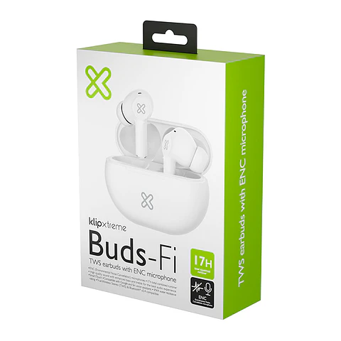 Audífonos TWS Klip Xtreme Buds-Fi KTE-015WH Bluetooth con 4 micrófonos ENC - Blanco por mayor