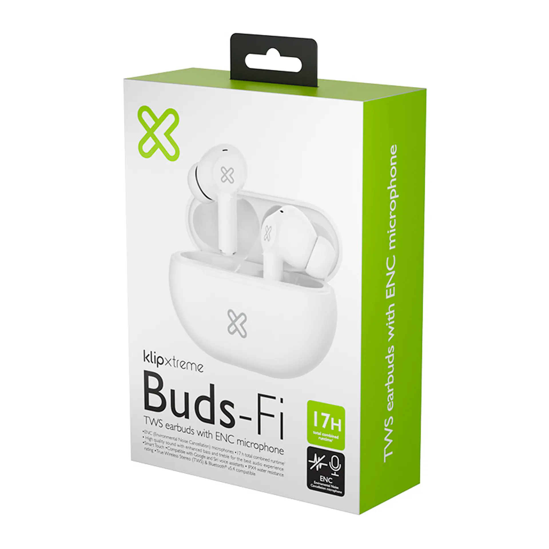 Audífonos TWS Klip Xtreme Buds-Fi KTE-015WH Bluetooth con 4 micrófonos ENC - Blanco por mayor 2