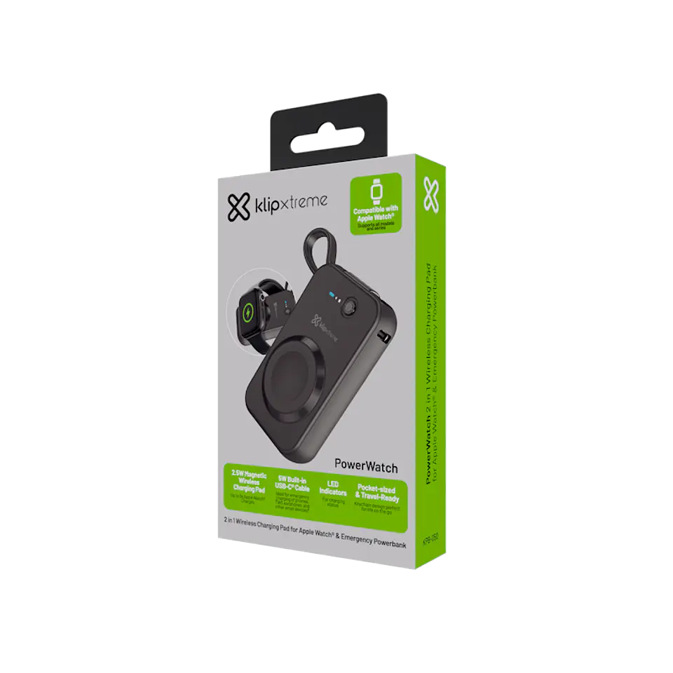 Power bank para Apple Watch Klip Xtreme PowerWatch KPB-050 2000 mAh negro por mayor 2
