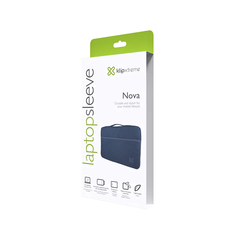 Funda para notebook con asa Klip Xtreme Nova KNS-425BL 14″ azul por mayor 3