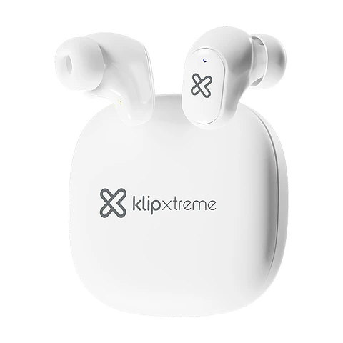 Audífonos TWS Klip Xtreme QuanBuds KTE-011WH Bluetooth 6.0 con micrófono ENC - Blanco por mayor