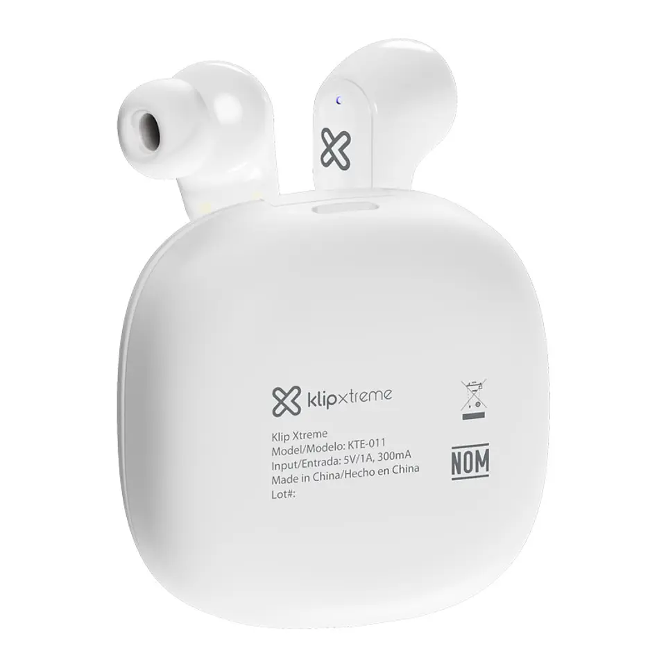 Audífonos TWS Klip Xtreme QuanBuds KTE-011WH Bluetooth 6.0 con micrófono ENC - Blanco por mayor 3