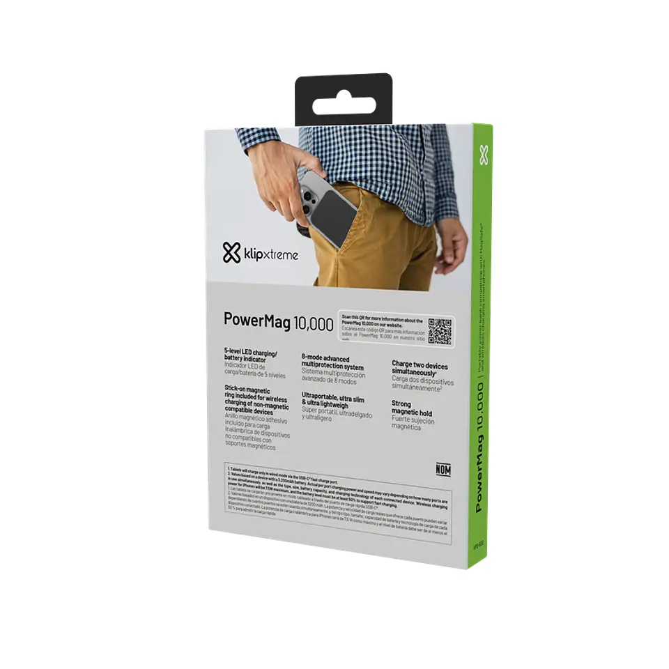 Power bank magnético Klip Xtreme PowerMag 10000 KPB-600 10000 mAh 20 W negro por mayor 3