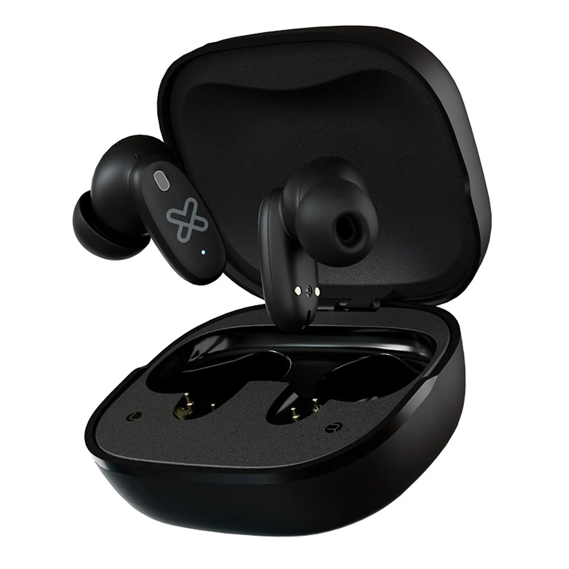 Audífonos TWS Klip Xtreme DynaBuds KTE-800BK ANC híbrida con estuche de pantalla táctil - Negro por mayor 2
