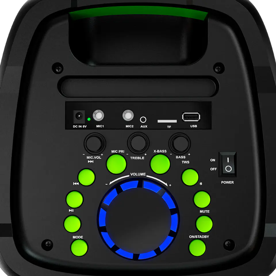 Parlante para karaoke Klip Xtreme BoomFire X KLS-652 100 W RMS de 8 pulgadas con micrófono - Negro por mayor 3