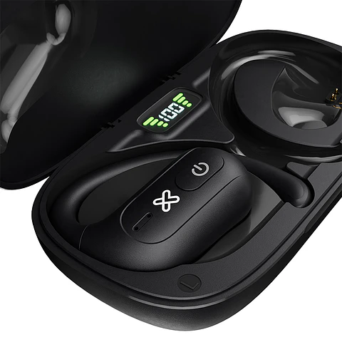 Audífonos open-ear Klip Xtreme Openbuds KOE-250BK Bluetooth con ganchos y micrófono ENC - Negro por mayor