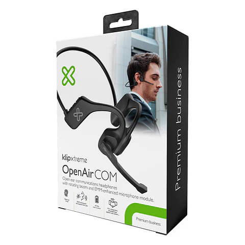 Audífonos Bluetooth open-ear Klip Xtreme OpenAir COM KOE-750BK con micrófono negro por mayor