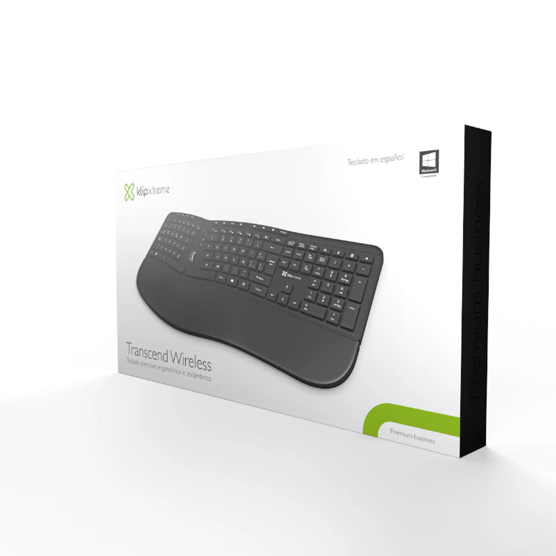 Teclado inalámbrico ergonómico Klip Xtreme Transcend Wireless KBK-530S en español negro por mayor 2