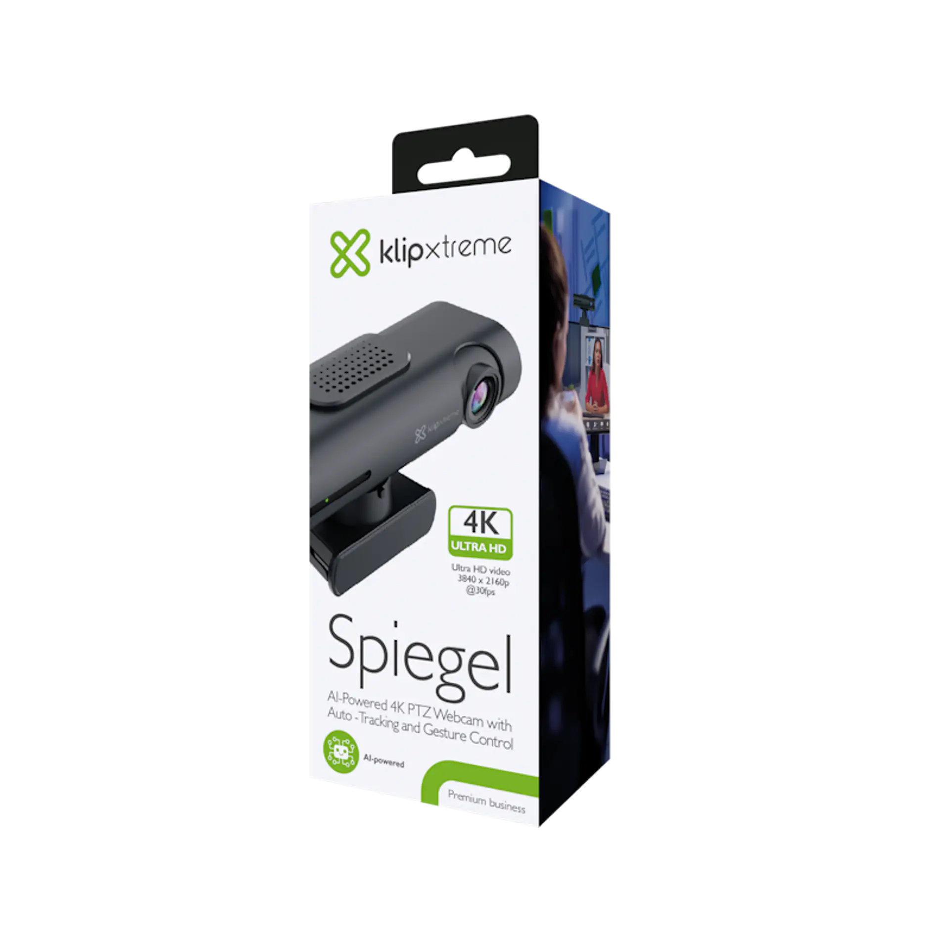 Webcam 4K Klip Xtreme Spiegel KWC-950 PTZ con seguimiento IA y control por gestos - Negro por mayor 4