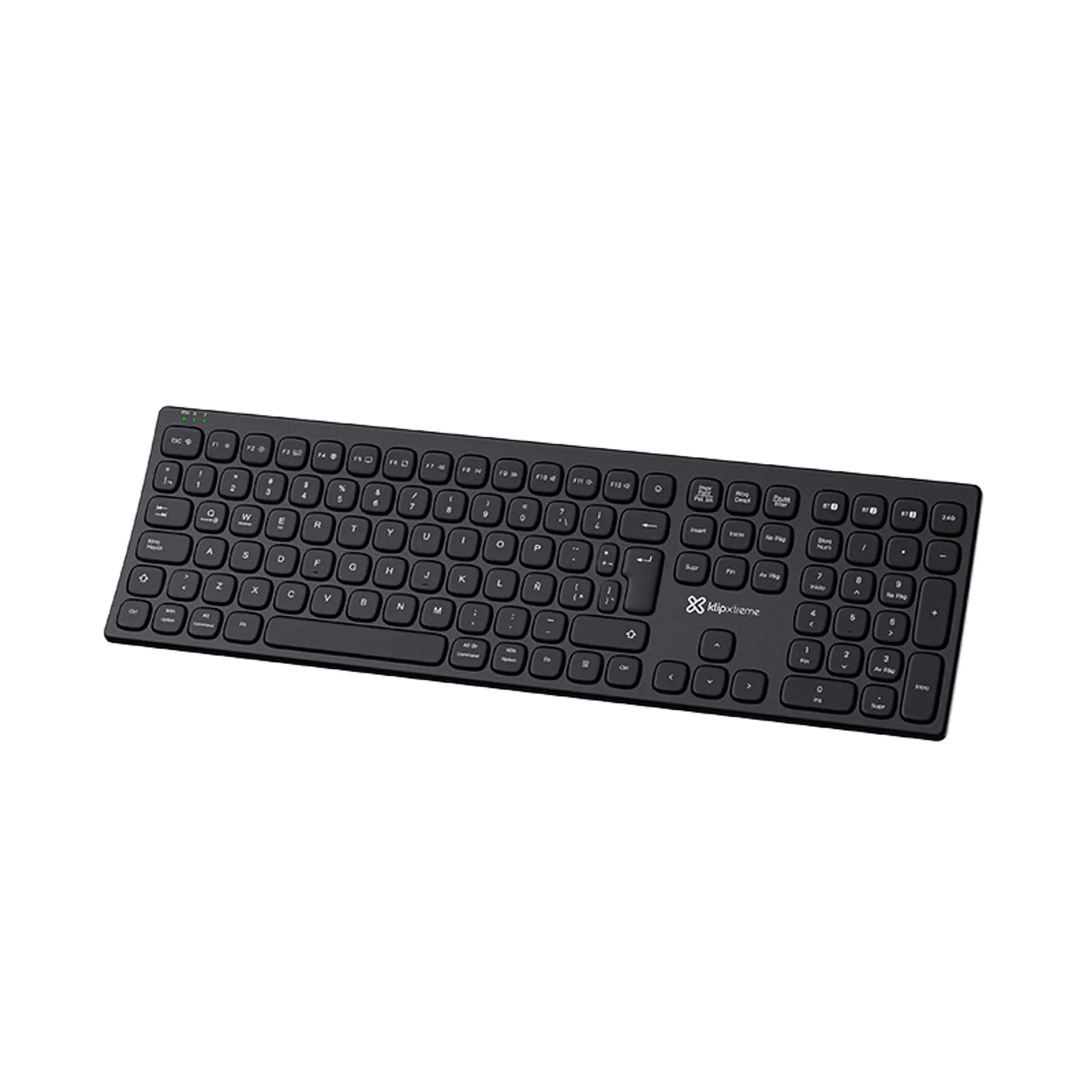 Teclado curvo recargable Klip Xtreme CurveLink KBK-900 trimodo en español negro por mayor 1