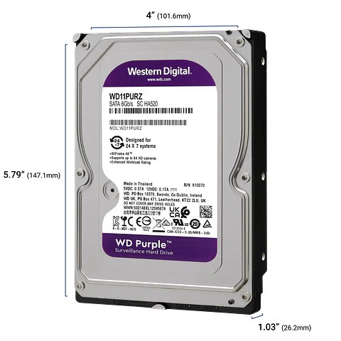 Disco duro Western Digital WD Purple WD11PURZ 1 TB SATA para videovigilancia por mayor