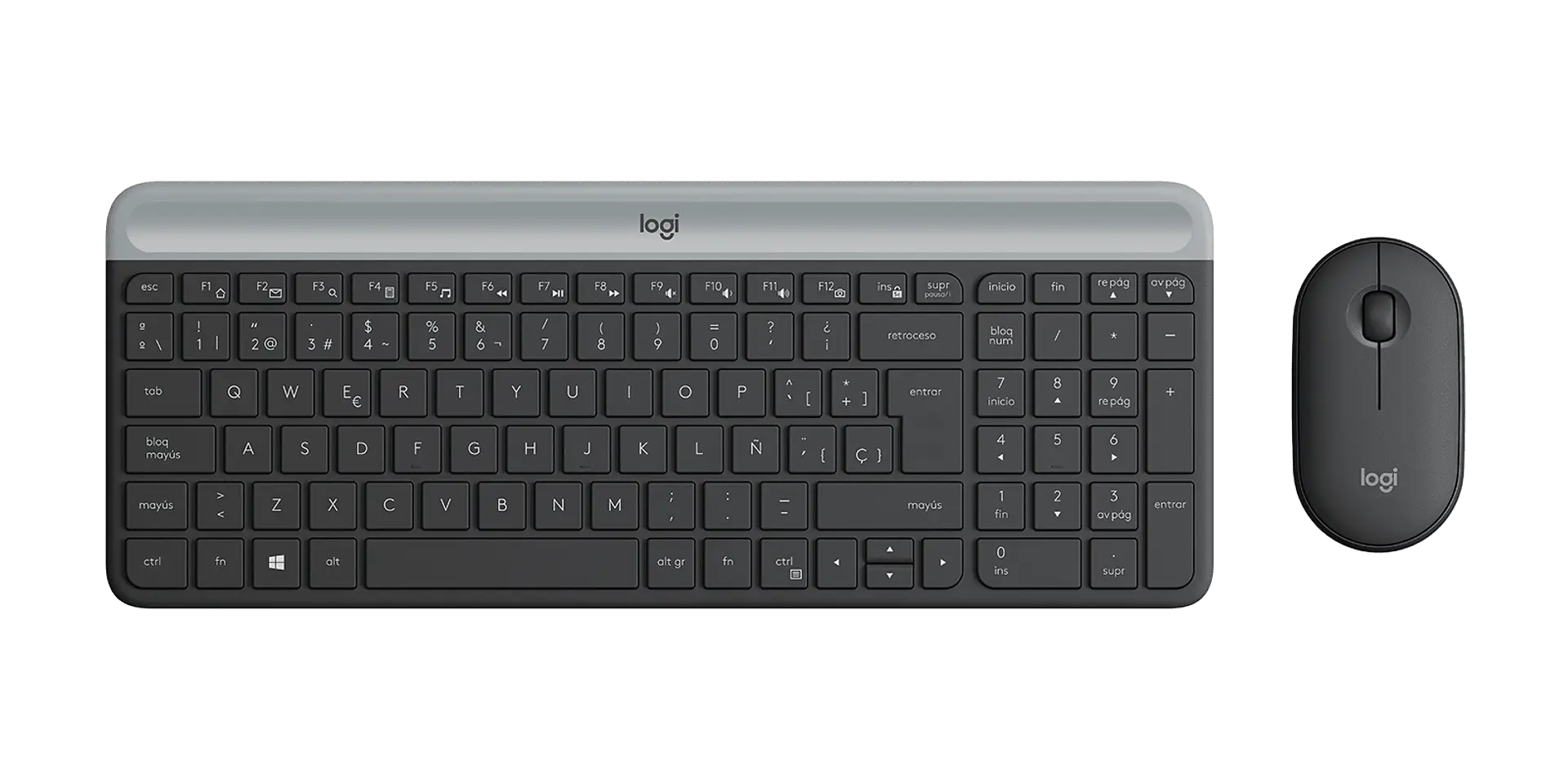 Combo teclado y mouse Logitech MK470 Slim español grafito por mayor 1
