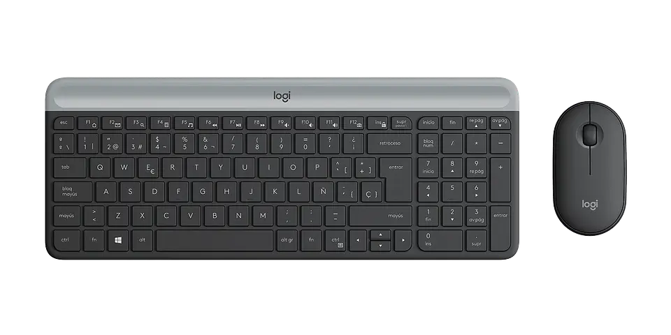 Combo teclado y mouse Logitech MK470 Slim español grafito por mayor 1