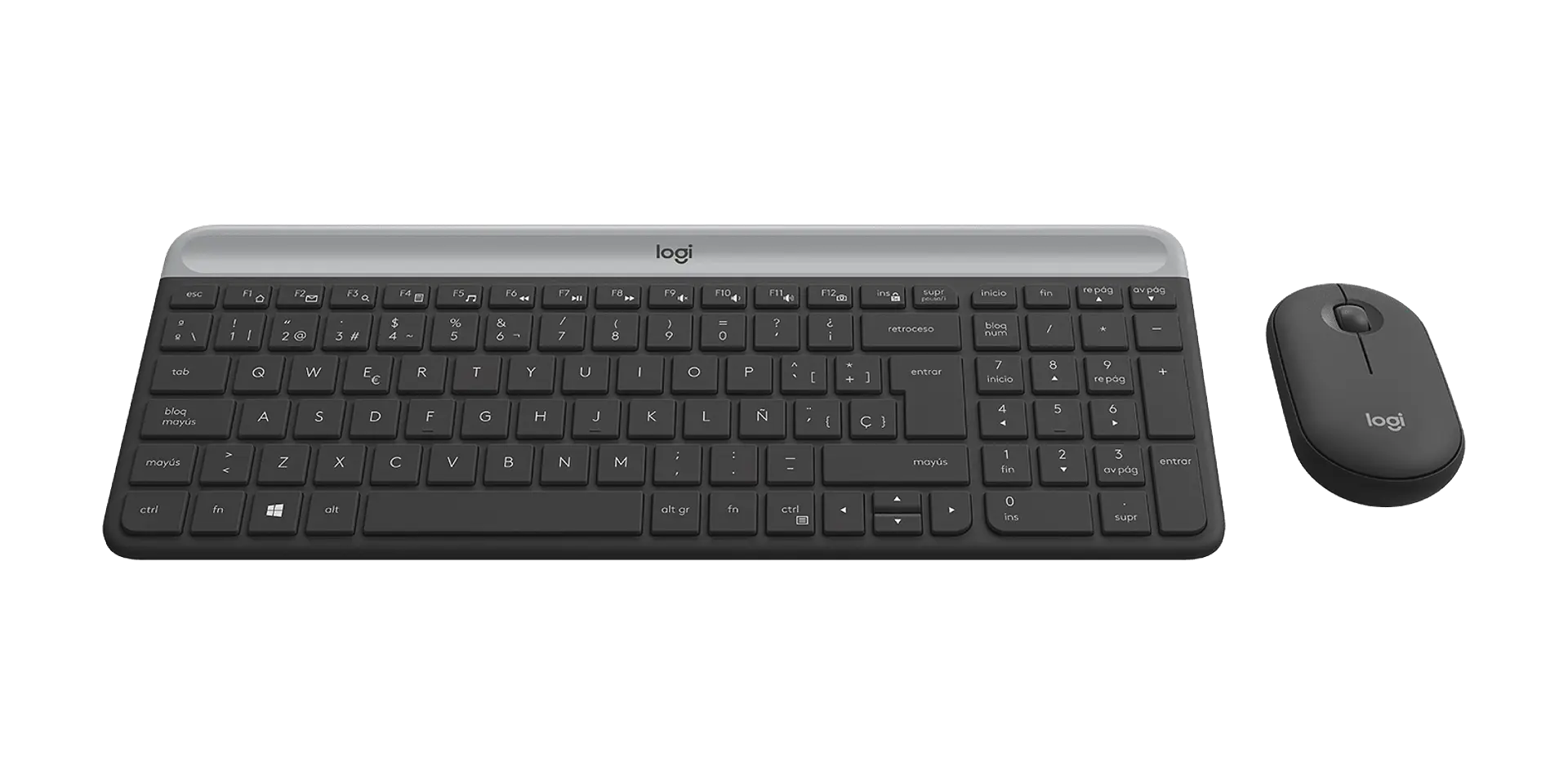 Combo teclado y mouse Logitech MK470 Slim español grafito por mayor 3