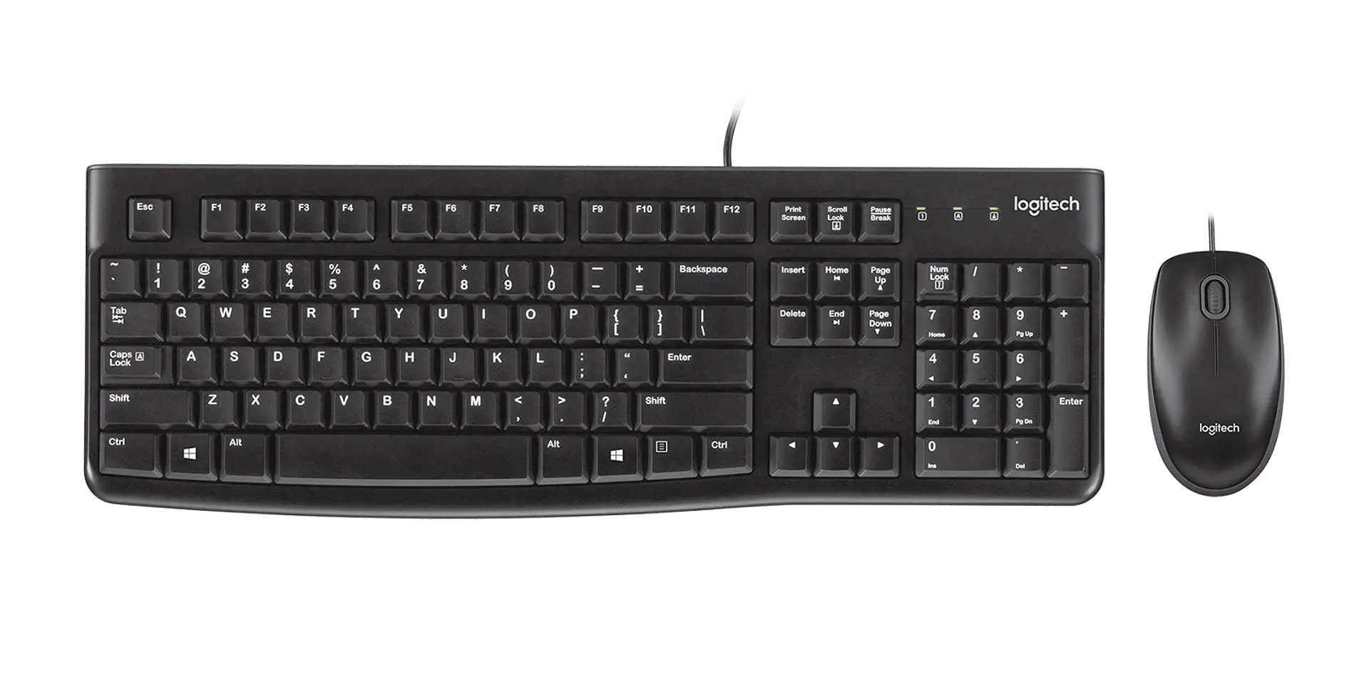 Combo teclado y mouse Logitech MK120 USB español negro por mayor 1
