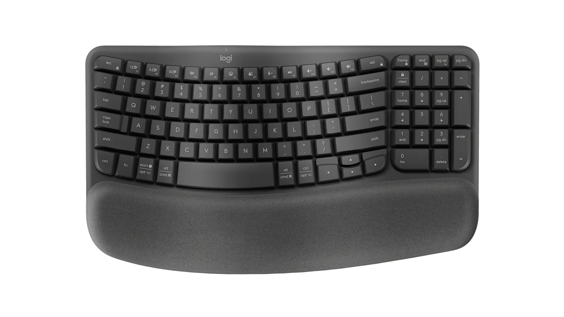 Teclado ergonómico Logitech Wave Keys español grafito por mayor 1