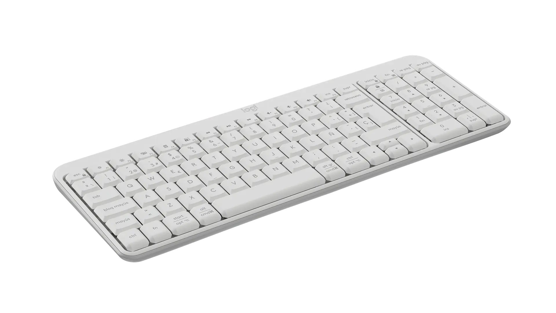 Teclado Bluetooth Logitech K250 español blanco crudo por mayor 3
