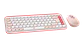 Combo teclado y mouse Logitech POP Icon Bluetooth español rosa y blanco crudo por mayor - Miniatura 2