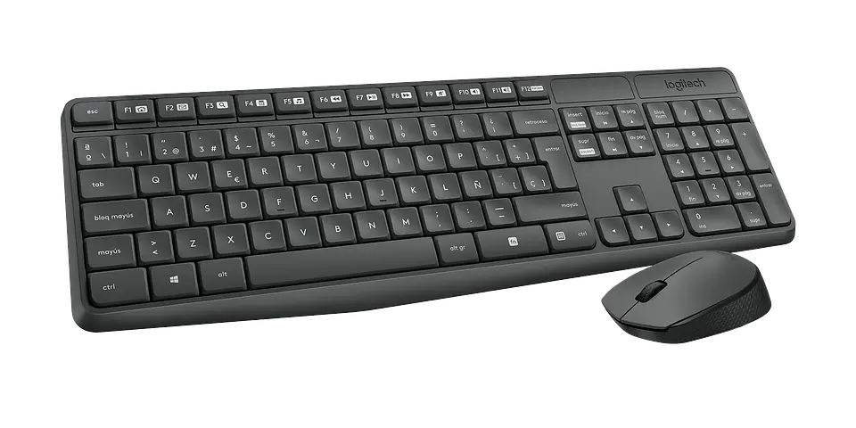 Combo teclado y mouse Logitech MK235 inalámbrico español gris por mayor 2