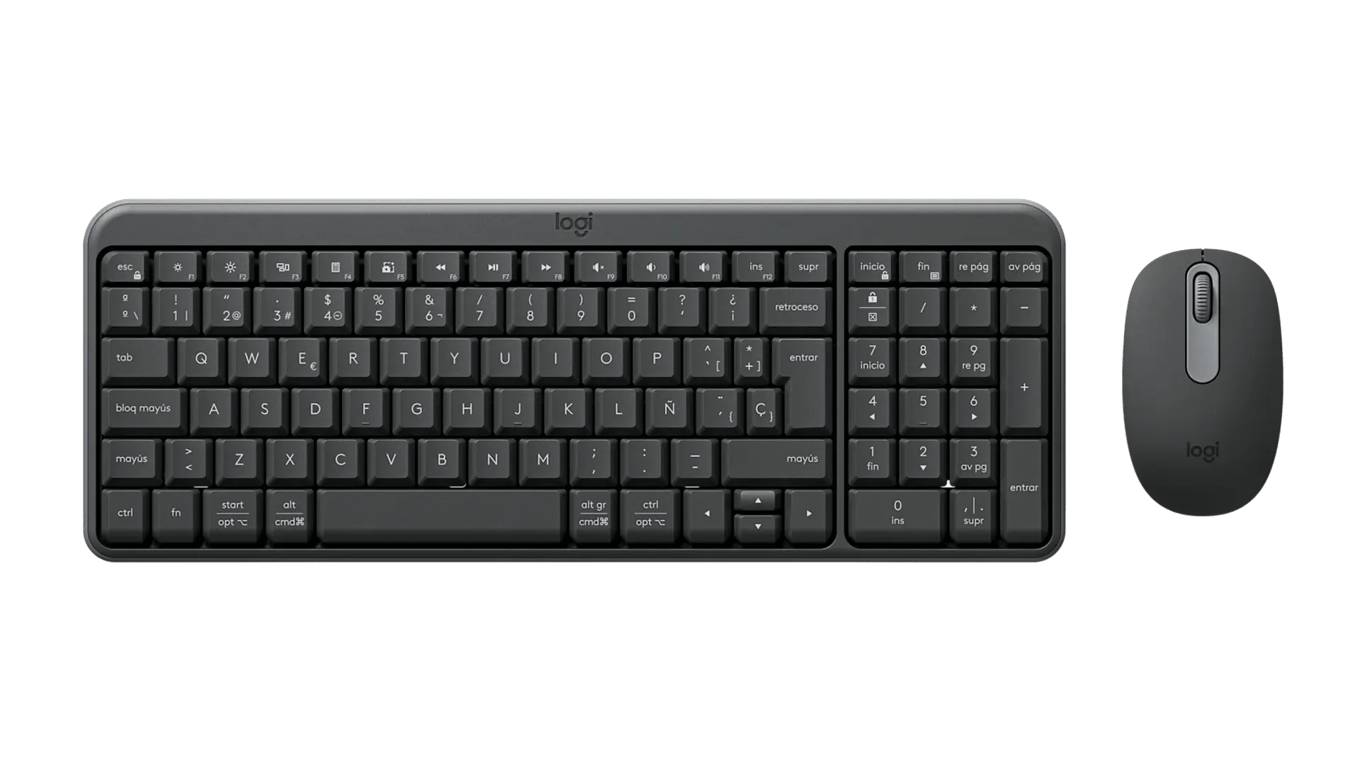 Combo teclado y mouse Bluetooth Logitech MK250 español grafito por mayor 1