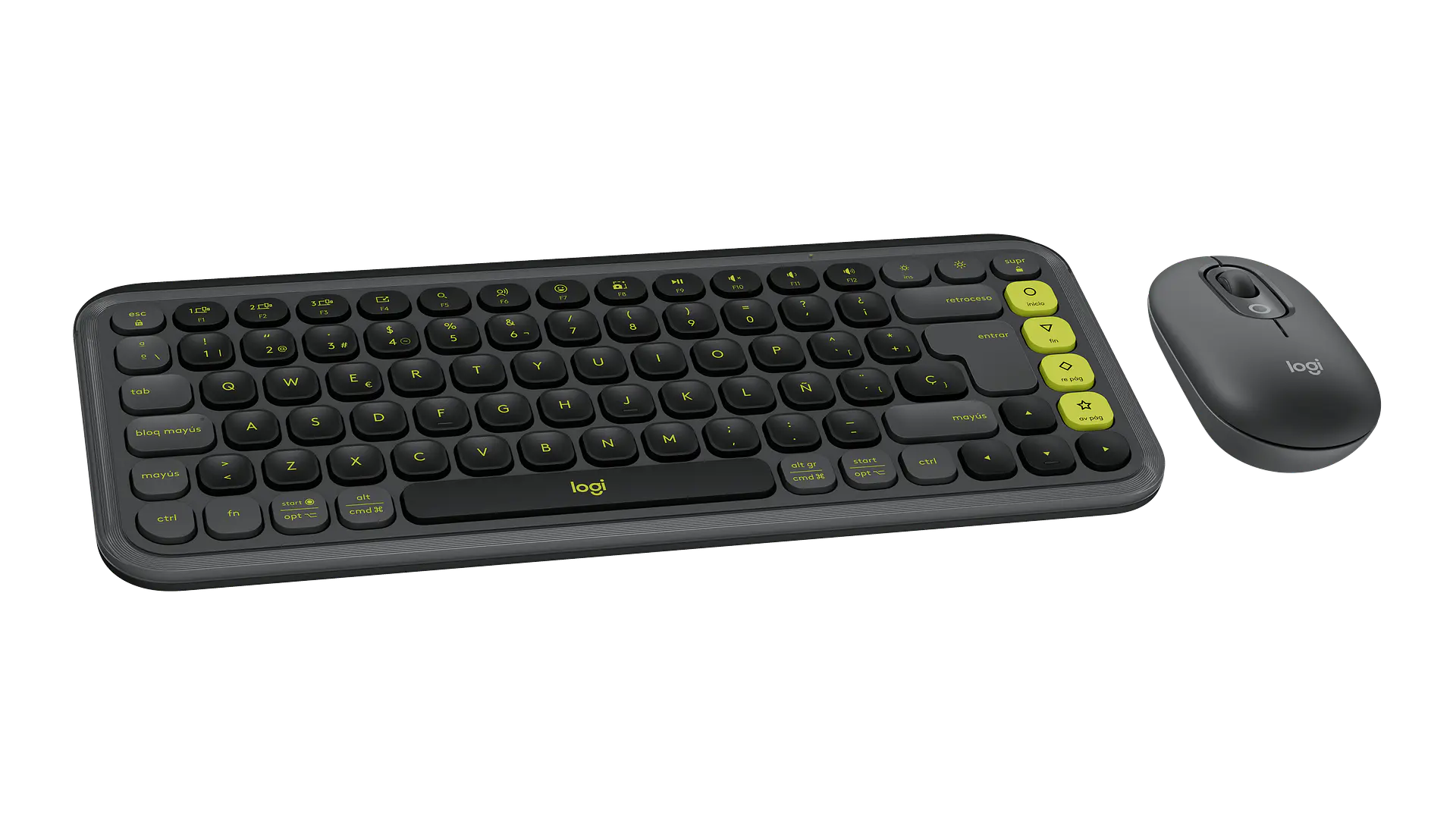 Combo teclado y mouse Logitech POP Icon Bluetooth español grafito y verde por mayor 2