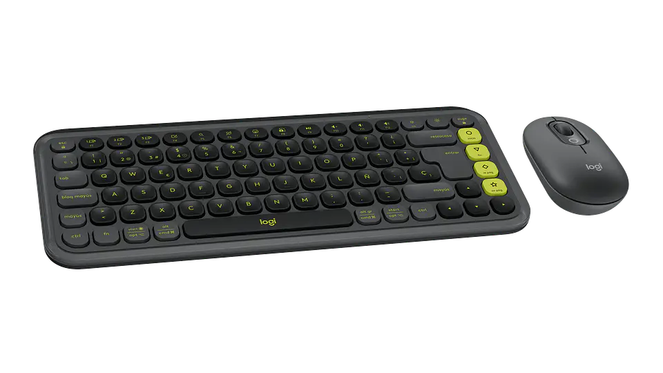Combo teclado y mouse Logitech POP Icon Bluetooth español grafito y verde por mayor 2