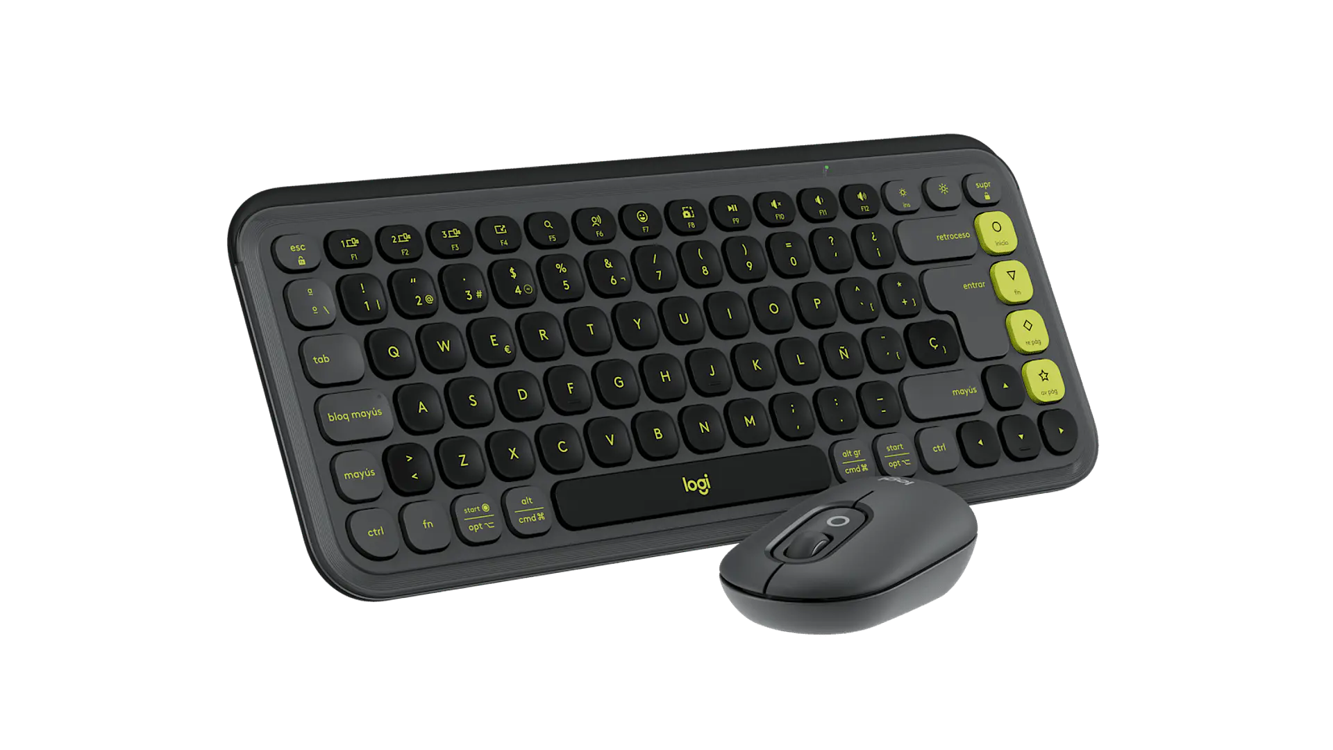 Combo teclado y mouse Logitech POP Icon Bluetooth español grafito y verde por mayor 3
