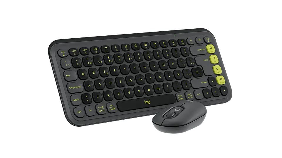 Combo teclado y mouse Logitech POP Icon Bluetooth español grafito y verde por mayor 3