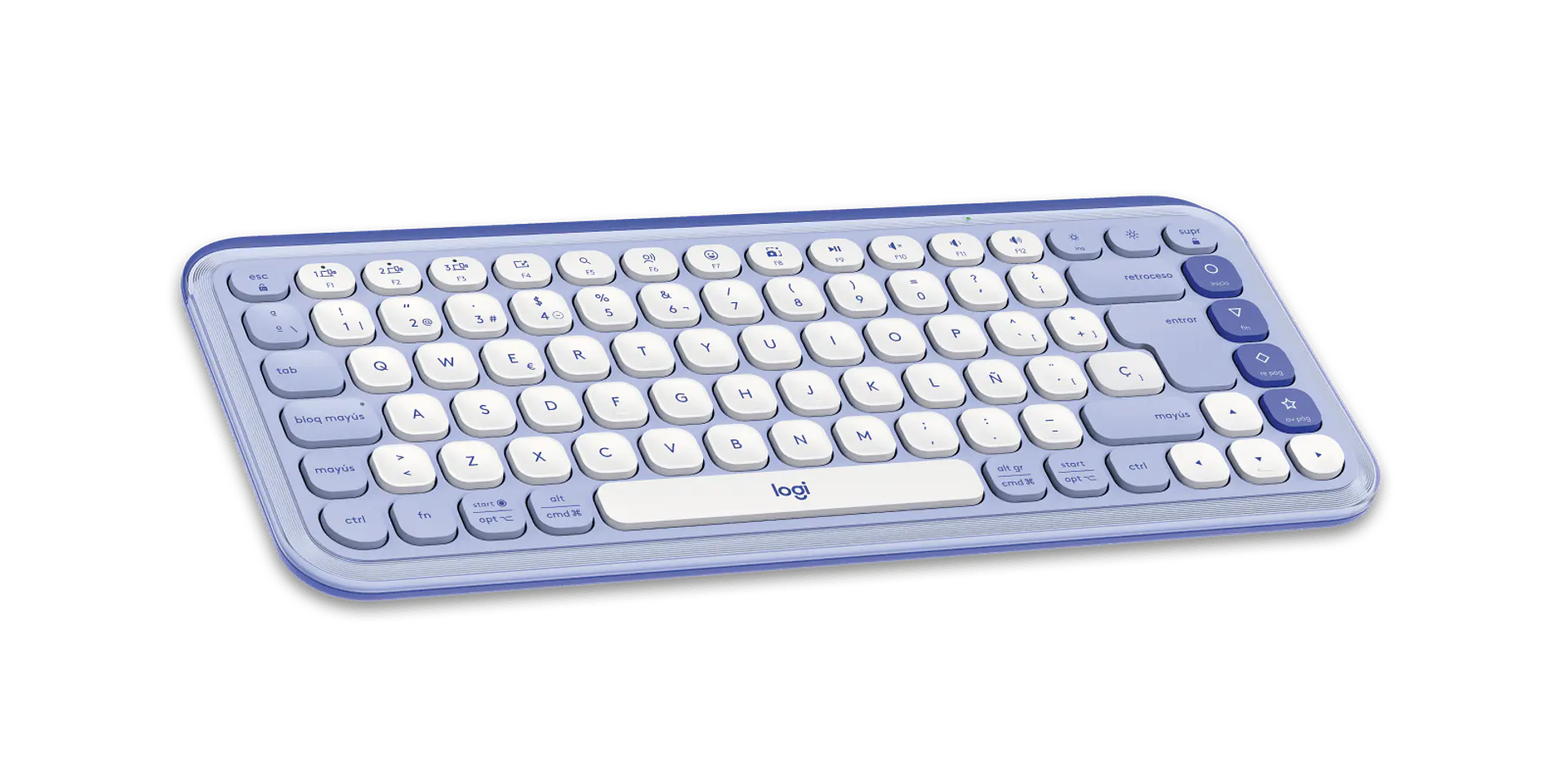 Combo teclado y mouse Logitech POP Icon Bluetooth español lila y blanco crudo por mayor 3