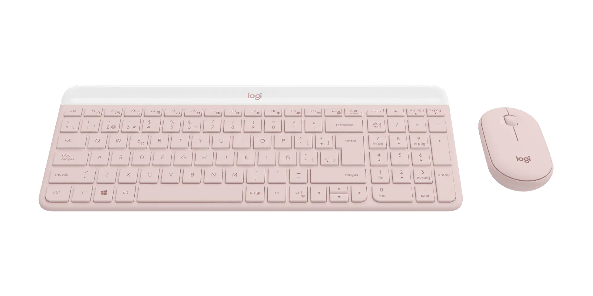 Combo teclado y mouse Logitech MK470 Slim español rosa por mayor 2