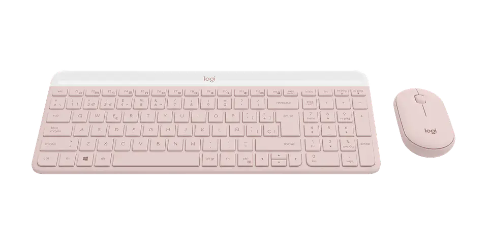 Combo teclado y mouse Logitech MK470 Slim español rosa por mayor 2