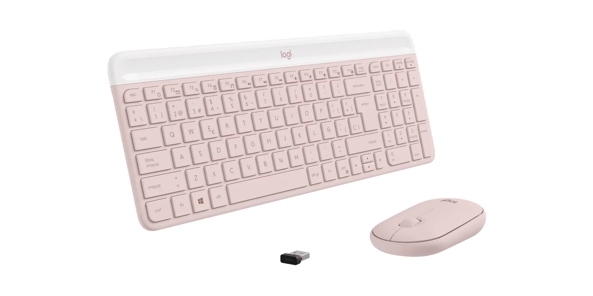 Combo teclado y mouse Logitech MK470 Slim español rosa por mayor 3