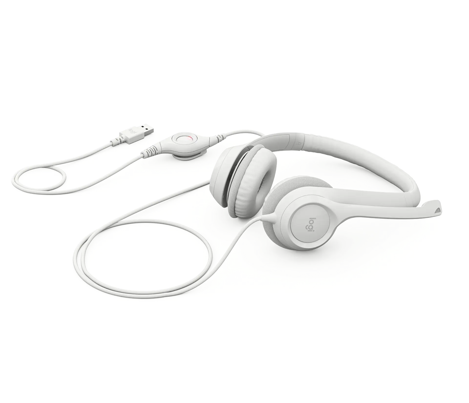 Audífonos Logitech H390 USB-A Blanco Crudo por mayor 2