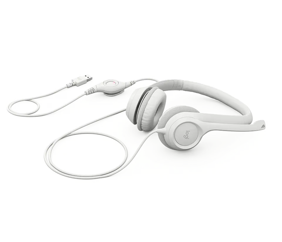 Audífonos Logitech H390 USB-A Blanco Crudo por mayor 2