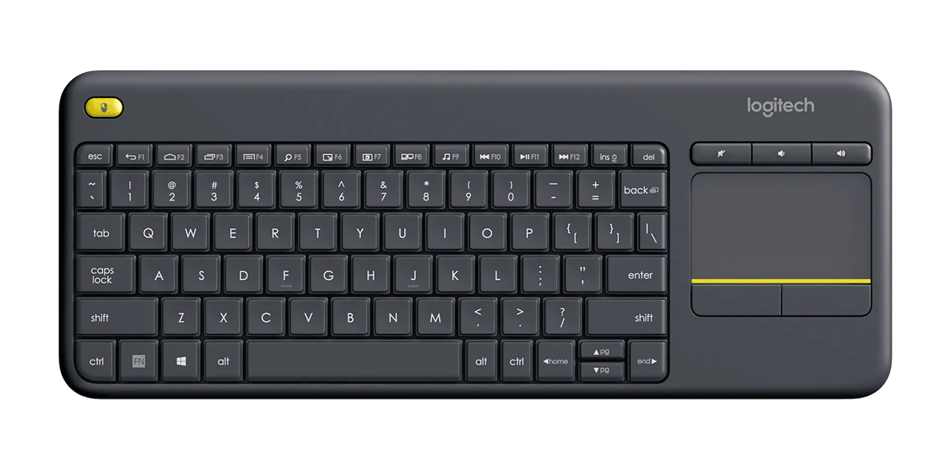 Teclado inalámbrico Logitech K400 Plus con touchpad español negro por mayor 1