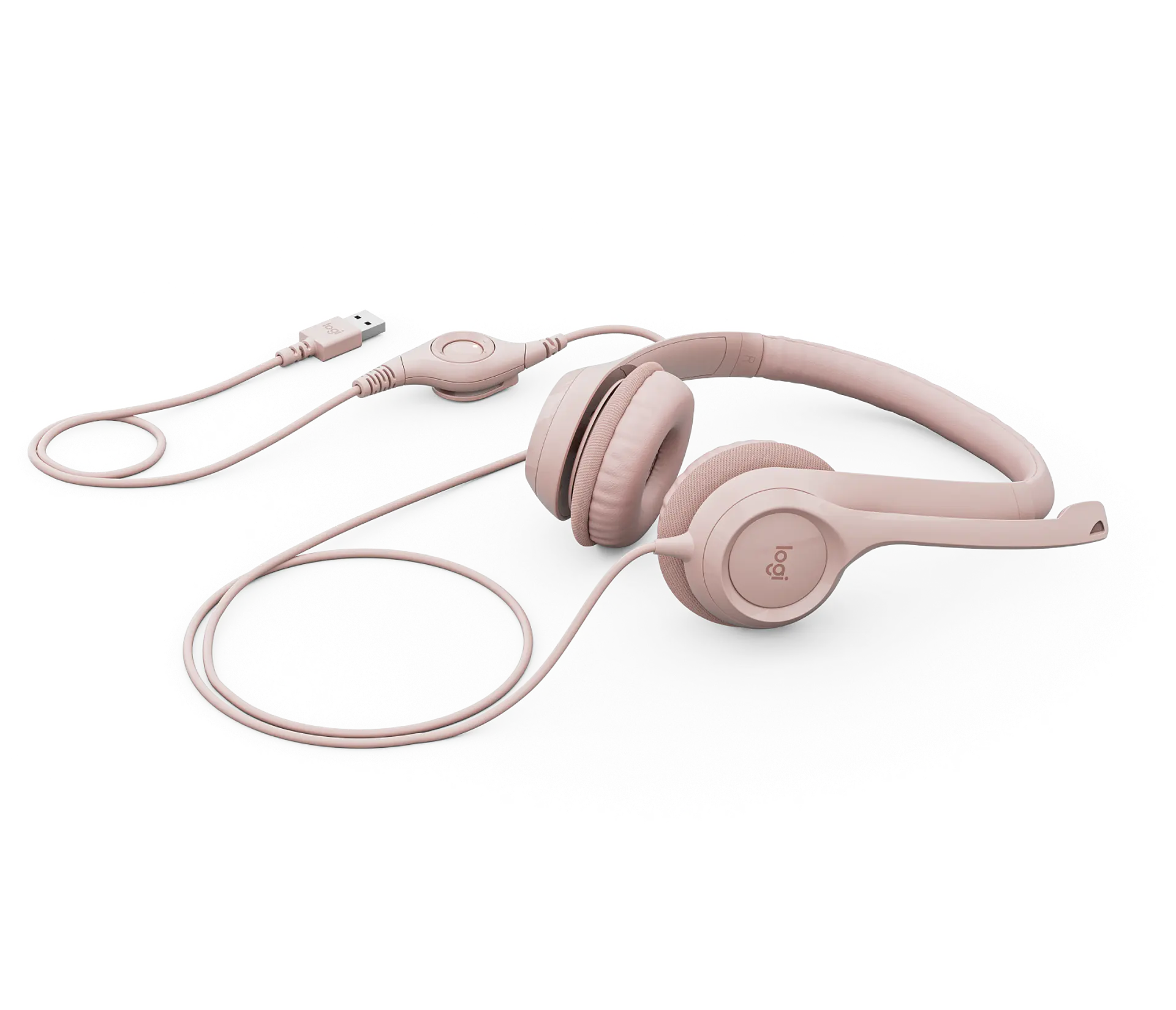 Audífonos Logitech H390 USB-A Rosa por mayor 2