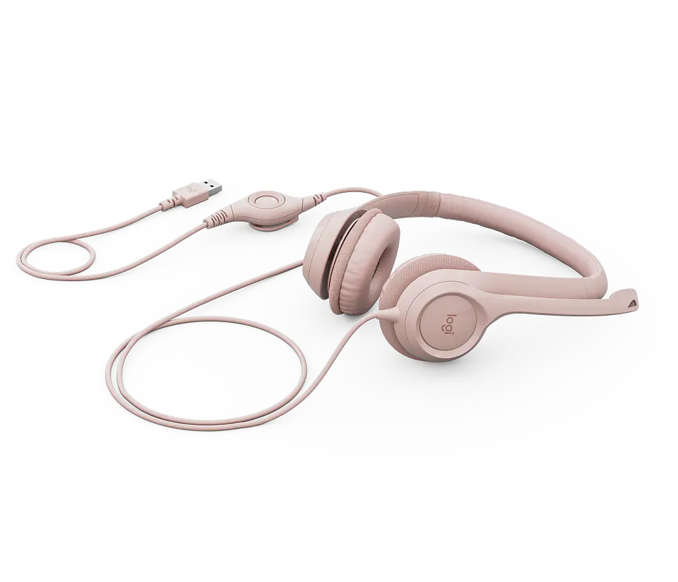Audífonos Logitech H390 USB-A Rosa por mayor 2