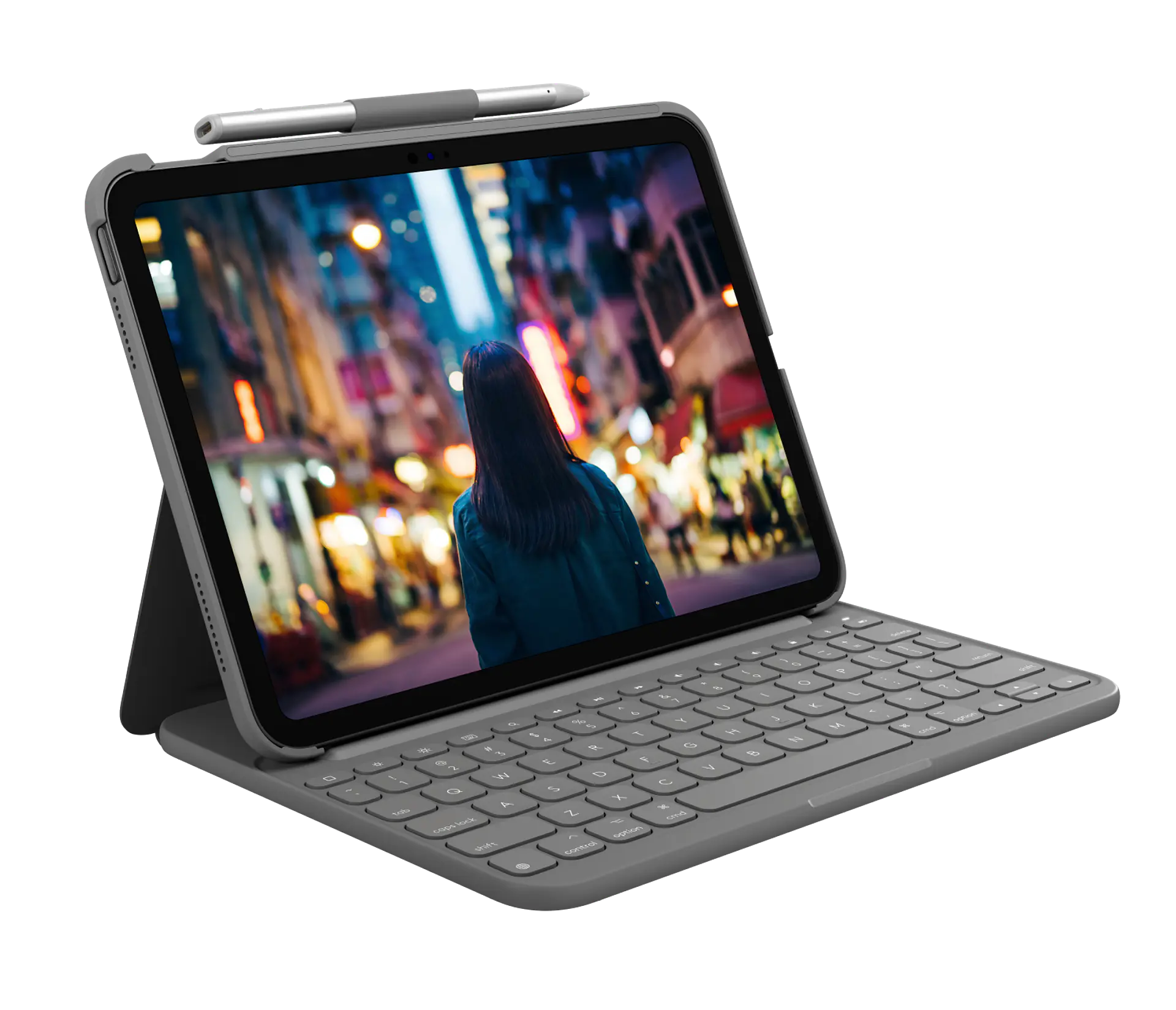 Funda con teclado Logitech Slim Folio para iPad 10.ª generación gris por mayor 1