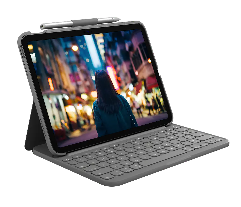 Funda con teclado Logitech Slim Folio para iPad 10.ª generación gris por mayor 1