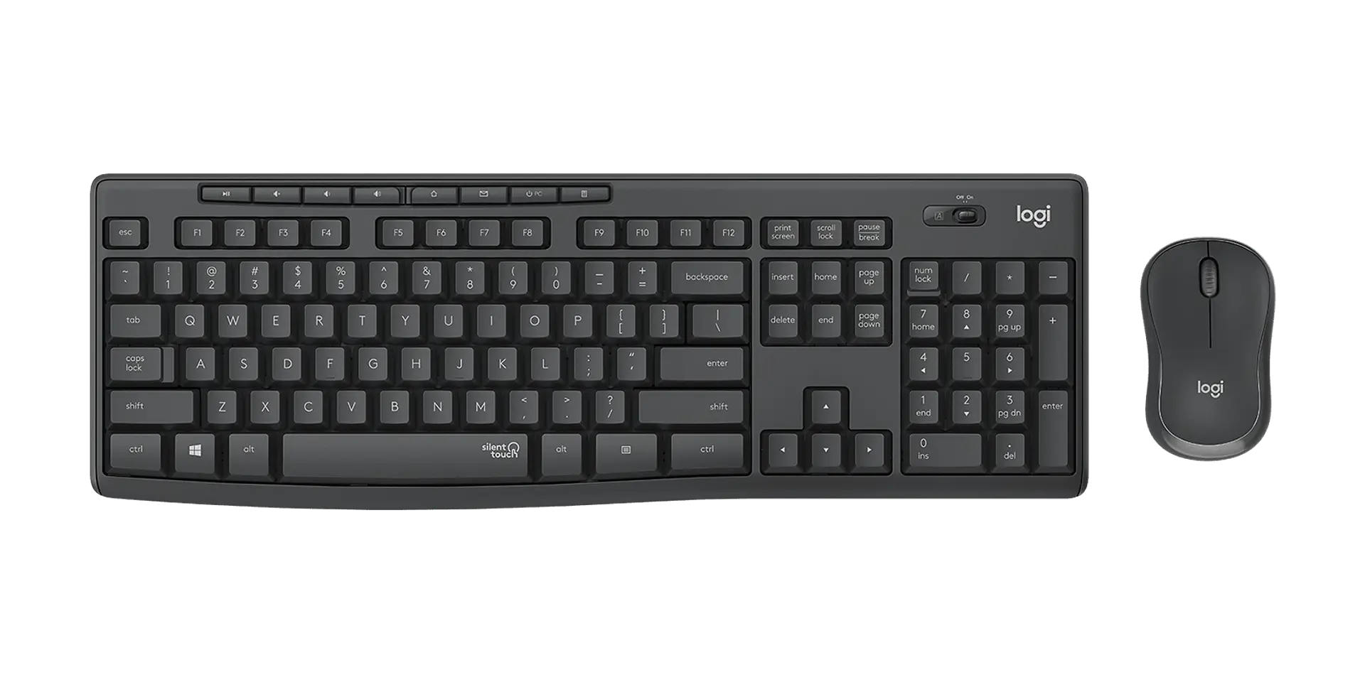 Combo teclado y mouse Logitech MK295 Silent español grafito por mayor 1