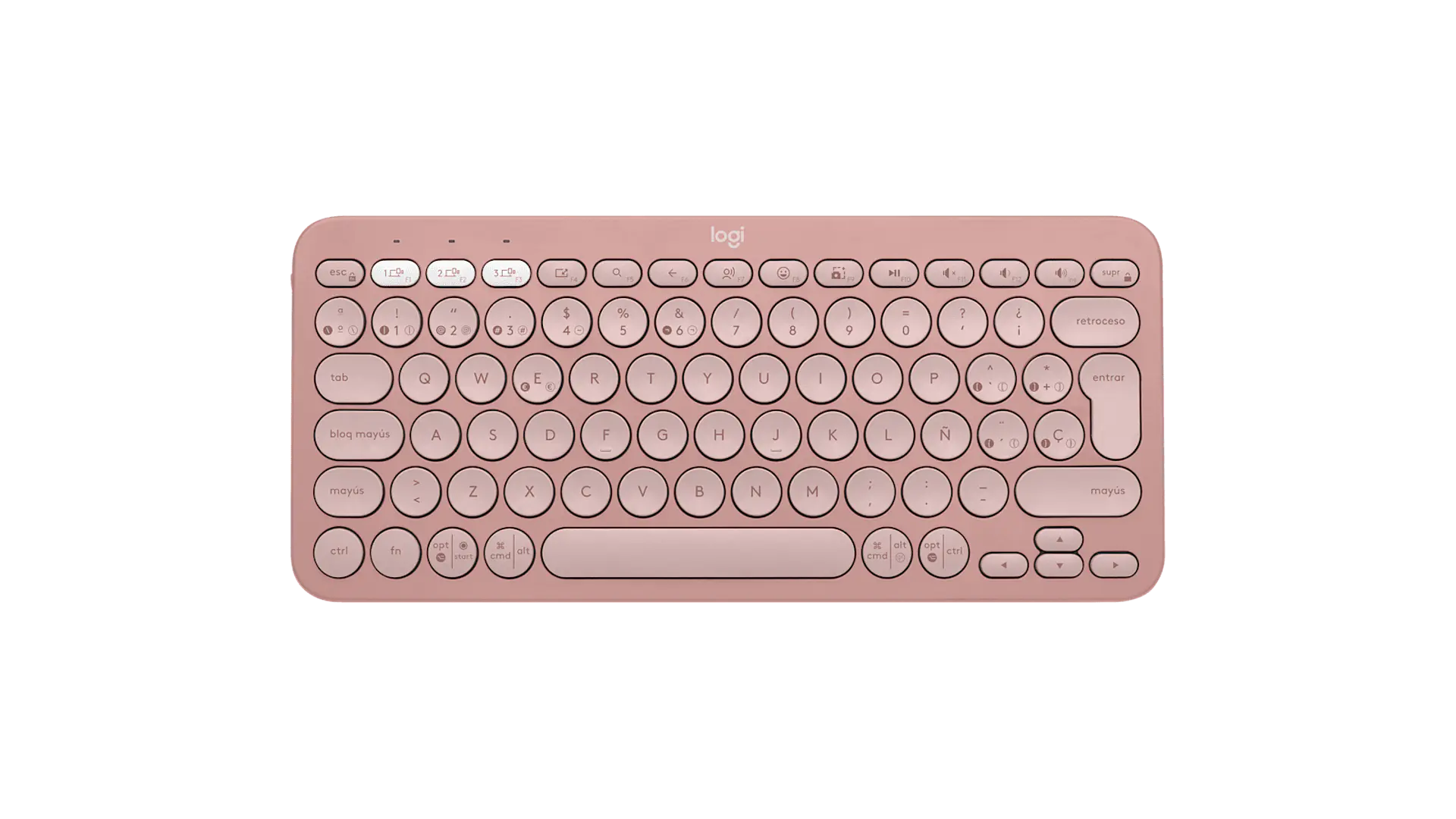 Teclado Logitech Pebble Keys 2 K380s Bluetooth español rosa por mayor 1