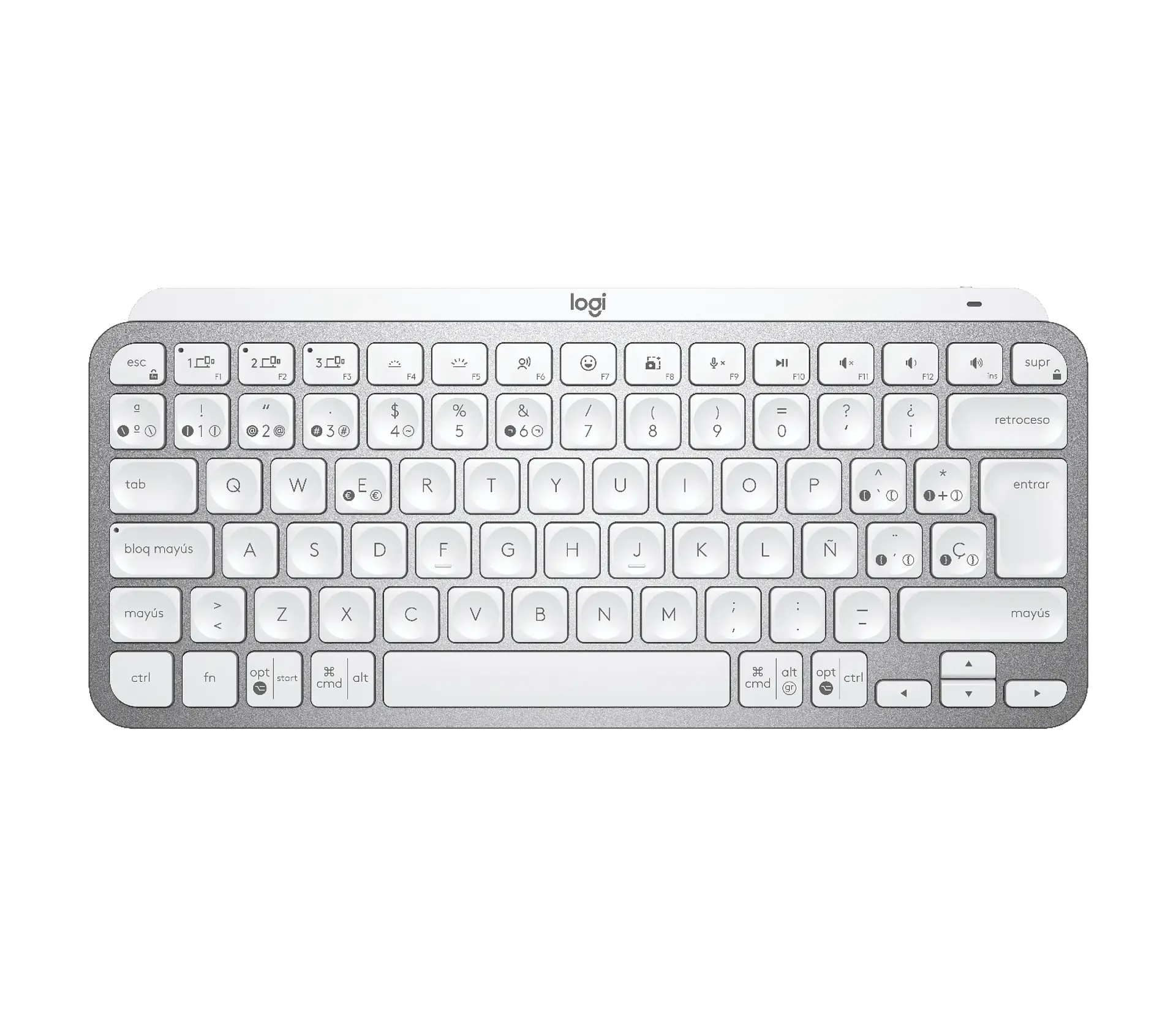 Teclado Logitech MX Keys Mini inalámbrico iluminado español gris pálido por mayor 1