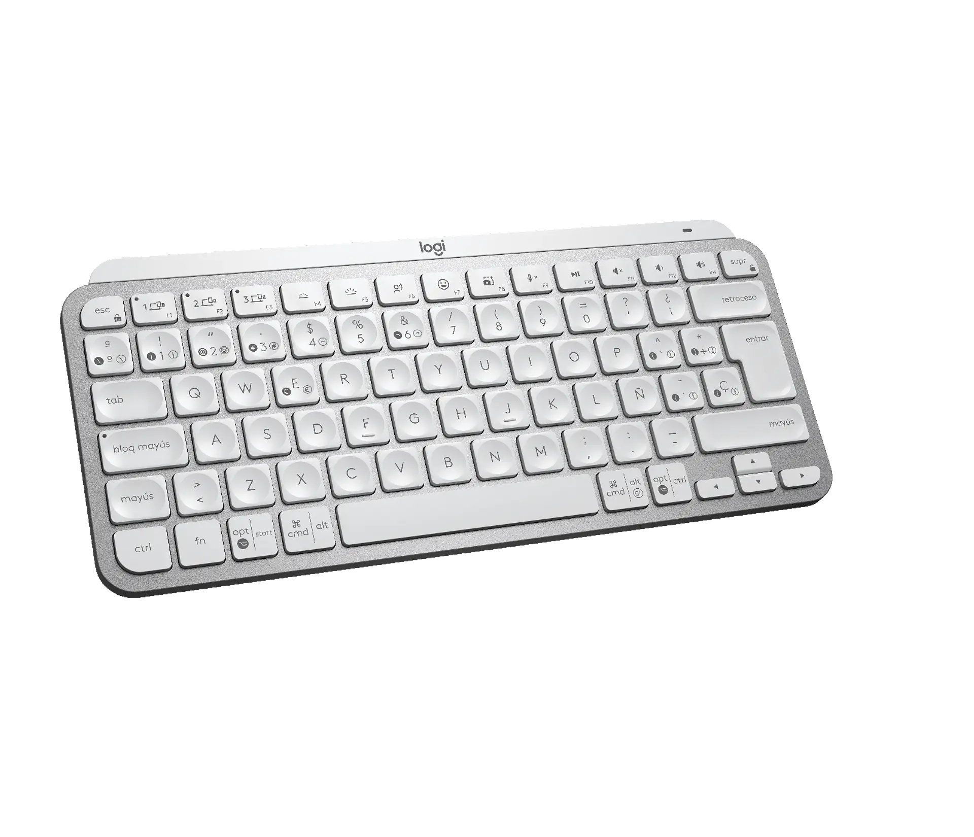 Teclado Logitech MX Keys Mini inalámbrico iluminado español gris pálido por mayor 2