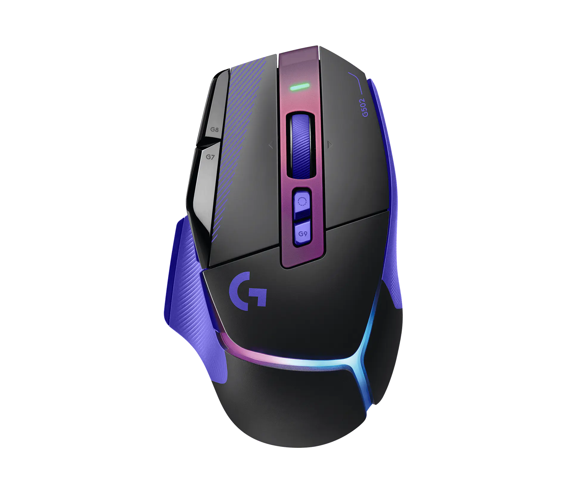 Mouse gamer inalámbrico RGB Logitech G502 X PLUS negro/morado por mayor 1