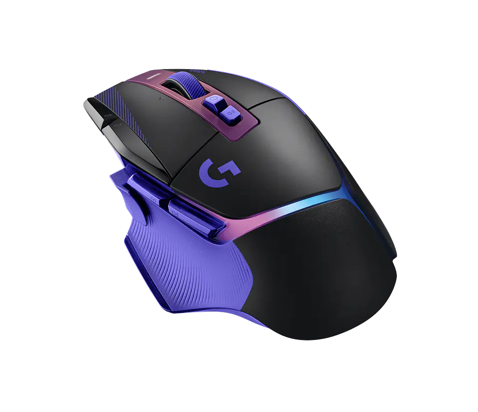 Mouse gamer inalámbrico RGB Logitech G502 X PLUS negro/morado por mayor 3